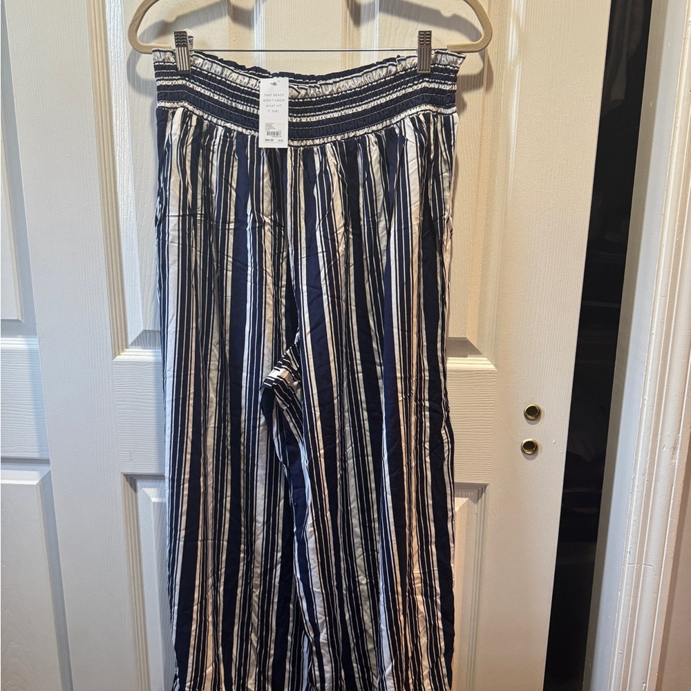 Striped Wide-Leg Pants
